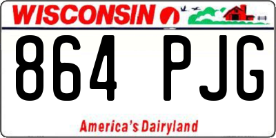 WI license plate 864PJG