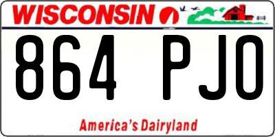 WI license plate 864PJO