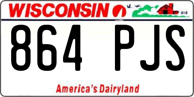 WI license plate 864PJS
