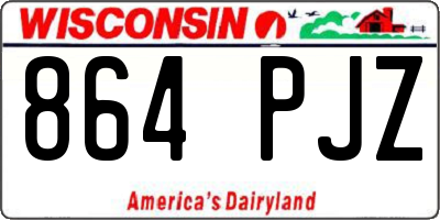 WI license plate 864PJZ