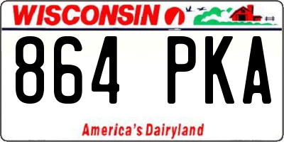 WI license plate 864PKA