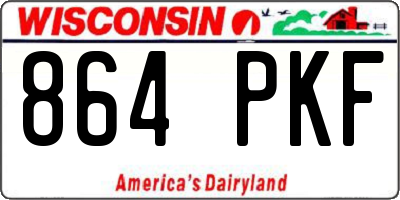 WI license plate 864PKF