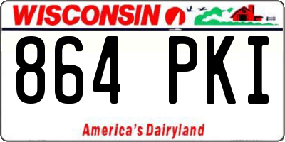 WI license plate 864PKI