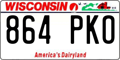 WI license plate 864PKO