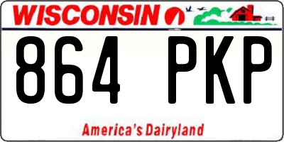 WI license plate 864PKP