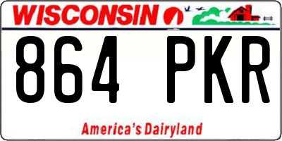 WI license plate 864PKR