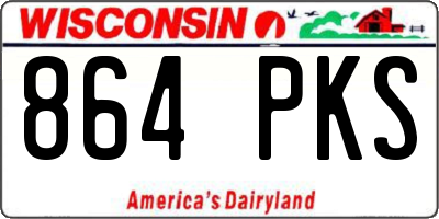 WI license plate 864PKS