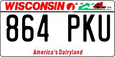 WI license plate 864PKU