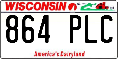 WI license plate 864PLC