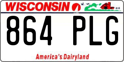WI license plate 864PLG