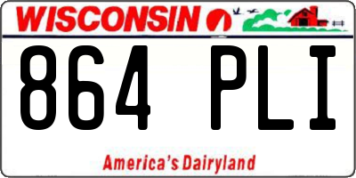 WI license plate 864PLI