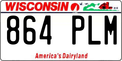 WI license plate 864PLM