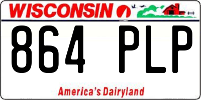WI license plate 864PLP