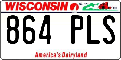WI license plate 864PLS