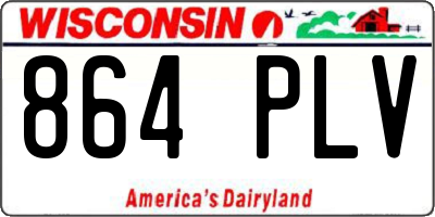 WI license plate 864PLV