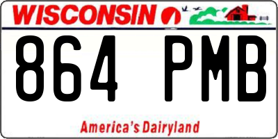 WI license plate 864PMB