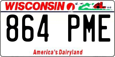 WI license plate 864PME