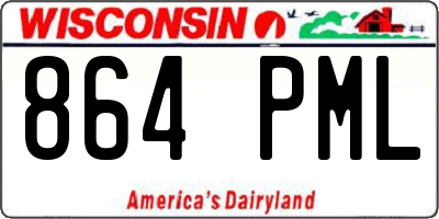 WI license plate 864PML