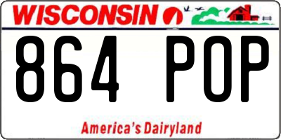 WI license plate 864POP