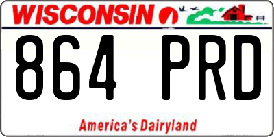 WI license plate 864PRD