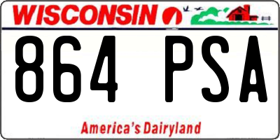 WI license plate 864PSA