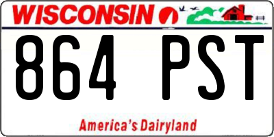 WI license plate 864PST