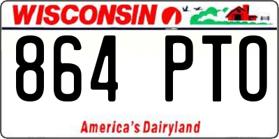 WI license plate 864PTO