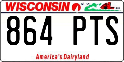 WI license plate 864PTS