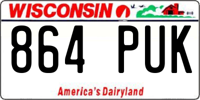 WI license plate 864PUK