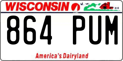 WI license plate 864PUM
