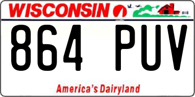 WI license plate 864PUV