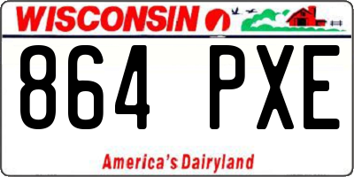 WI license plate 864PXE