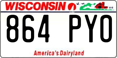 WI license plate 864PYO