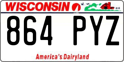 WI license plate 864PYZ