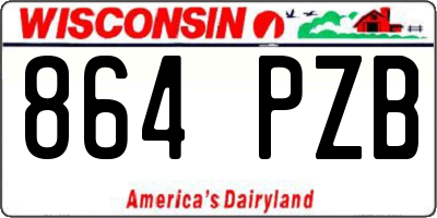 WI license plate 864PZB