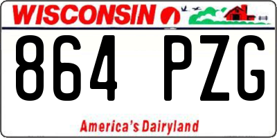 WI license plate 864PZG