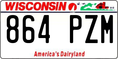 WI license plate 864PZM
