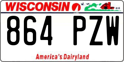 WI license plate 864PZW