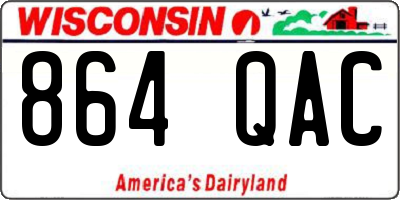 WI license plate 864QAC