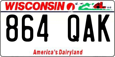 WI license plate 864QAK