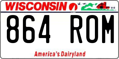 WI license plate 864ROM