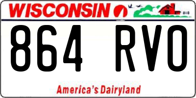 WI license plate 864RVO