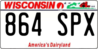 WI license plate 864SPX