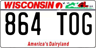 WI license plate 864TOG
