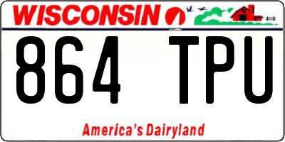 WI license plate 864TPU