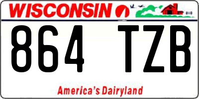 WI license plate 864TZB