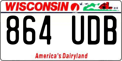 WI license plate 864UDB