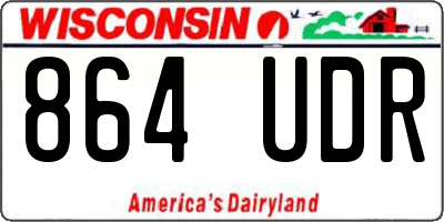 WI license plate 864UDR