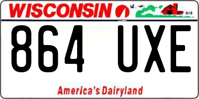 WI license plate 864UXE