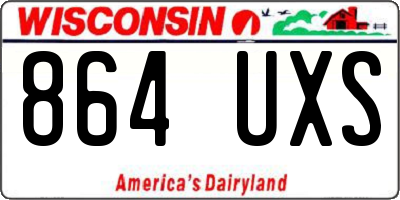 WI license plate 864UXS